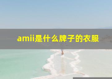 amii是什么牌子的衣服