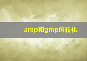 amp和gmp的转化