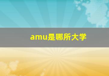 amu是哪所大学