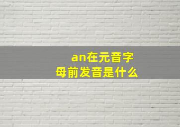 an在元音字母前发音是什么