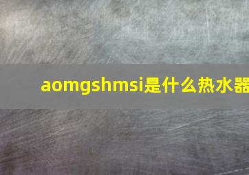 aomgshmsi是什么热水器