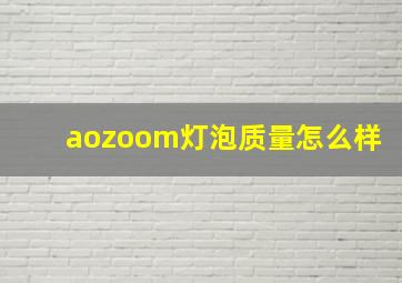 aozoom灯泡质量怎么样