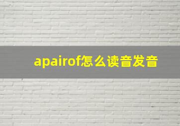 apairof怎么读音发音