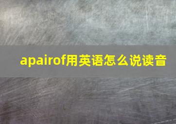 apairof用英语怎么说读音