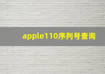 apple110序列号查询