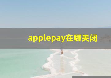 applepay在哪关闭