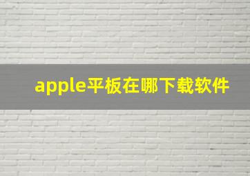 apple平板在哪下载软件