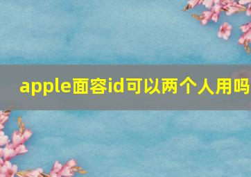 apple面容id可以两个人用吗