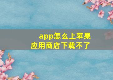 app怎么上苹果应用商店下载不了