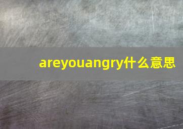 areyouangry什么意思