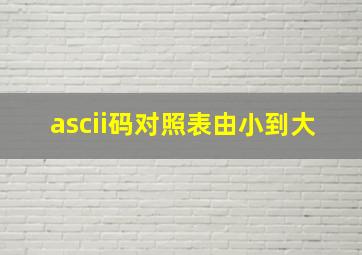 ascii码对照表由小到大