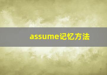 assume记忆方法