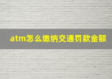 atm怎么缴纳交通罚款金额