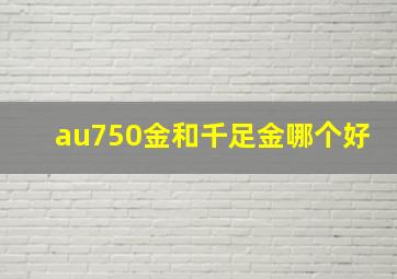 au750金和千足金哪个好