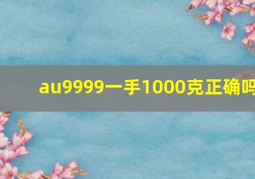 au9999一手1000克正确吗