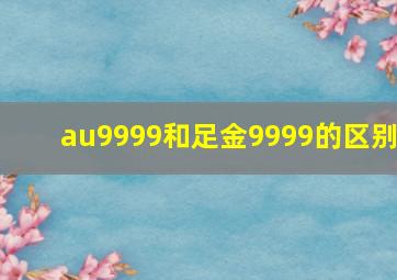 au9999和足金9999的区别