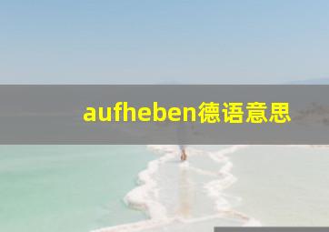 aufheben德语意思