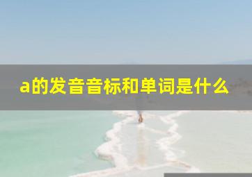 a的发音音标和单词是什么