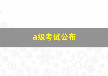 a级考试公布