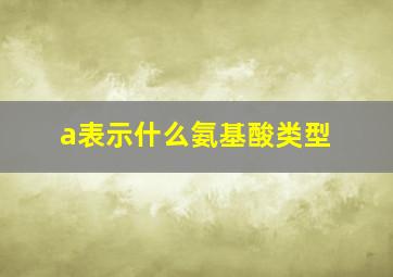 a表示什么氨基酸类型