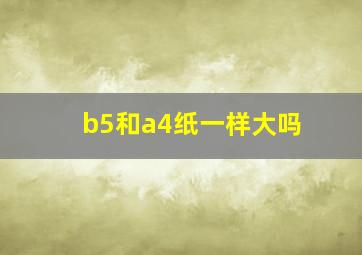 b5和a4纸一样大吗