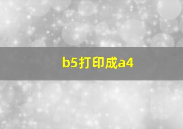 b5打印成a4