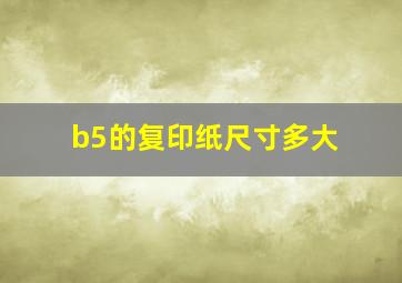 b5的复印纸尺寸多大