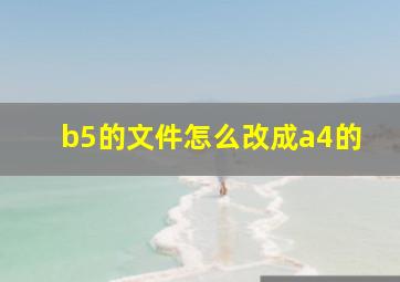 b5的文件怎么改成a4的