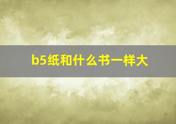 b5纸和什么书一样大