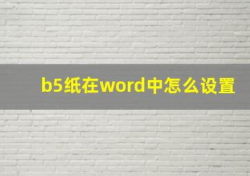 b5纸在word中怎么设置