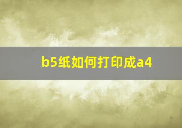 b5纸如何打印成a4