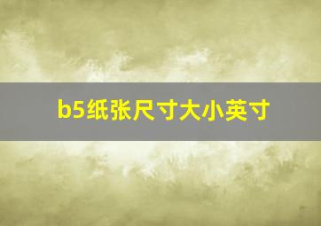 b5纸张尺寸大小英寸