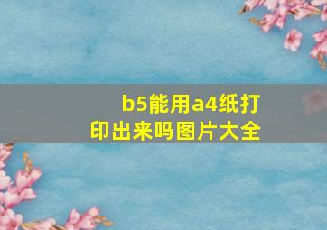 b5能用a4纸打印出来吗图片大全