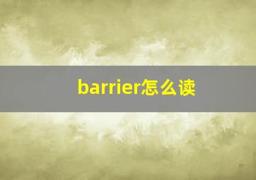 barrier怎么读