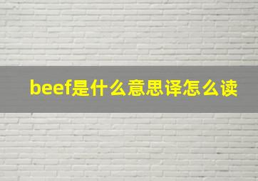 beef是什么意思译怎么读