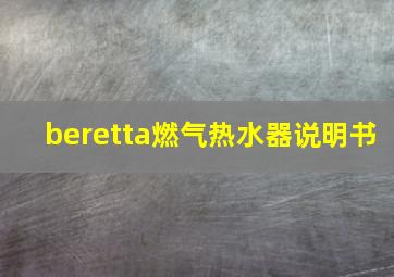 beretta燃气热水器说明书