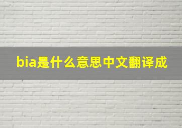 bia是什么意思中文翻译成