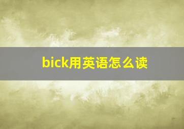 bick用英语怎么读