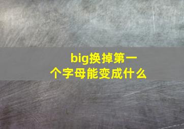 big换掉第一个字母能变成什么