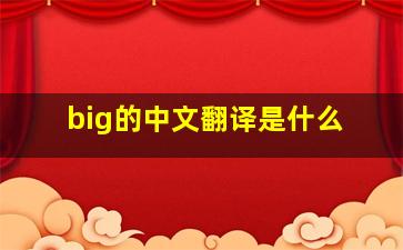 big的中文翻译是什么