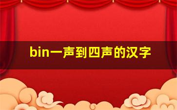 bin一声到四声的汉字