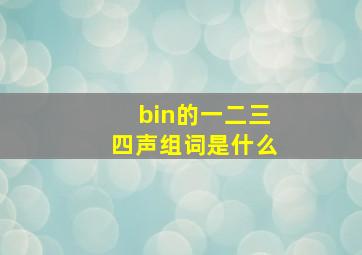 bin的一二三四声组词是什么