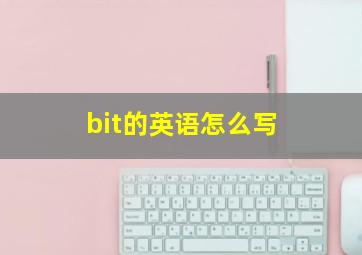 bit的英语怎么写