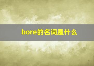 bore的名词是什么