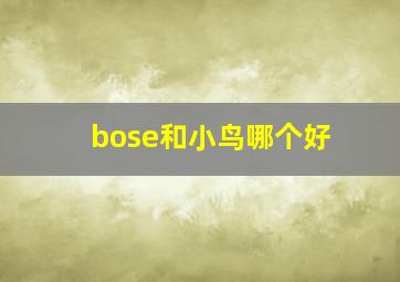 bose和小鸟哪个好