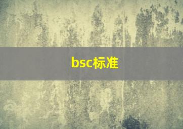 bsc标准