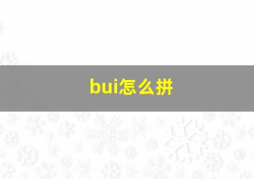 bui怎么拼