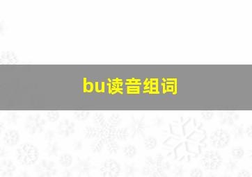 bu读音组词