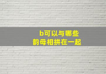 b可以与哪些韵母相拼在一起