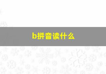 b拼音读什么